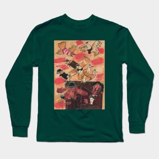 Detective Dog and Birds Long Sleeve T-Shirt